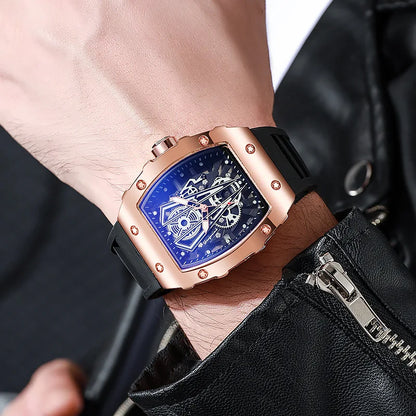 1/2PCS Luxury Large Dial Men Quartz Watch Casual Silicone Band Men's Sports Watches Reloj Hombre（Without Box）