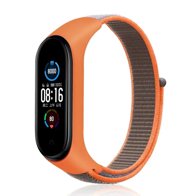 Nylon loop Mi band 4 5 6 Strap Replacement Soft Adjustable Wrist Watchband Pulsera correa For Xiaomi Mi band 3 4 5 6 7 Bracelet