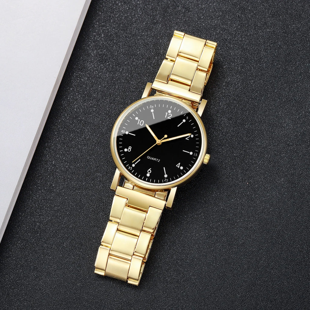 4PCS/Set Fashion Arabic Dial Women Watches Ladies Quartz Wristwatch Rhinestone Bracelets Set Reloj Mujer（Without Box）