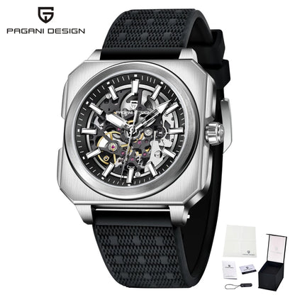 ChronoState Heritage X Square Automatic Leather Watch for Men