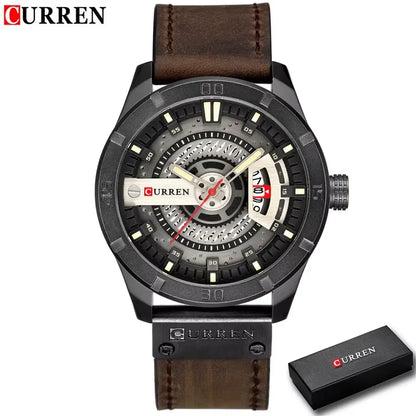 Marque de montres de luxe CURREN Montres de sport militaires pour hommes Montre à quartz pour hommes Décontractée en cuir Relogio Masculino