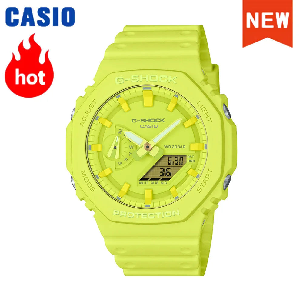 Montre homme Casio GA-2100 série 2026 Flame Inside, montre tendance sport multifonction mode antichoc à disque de couleur G-SHOCK