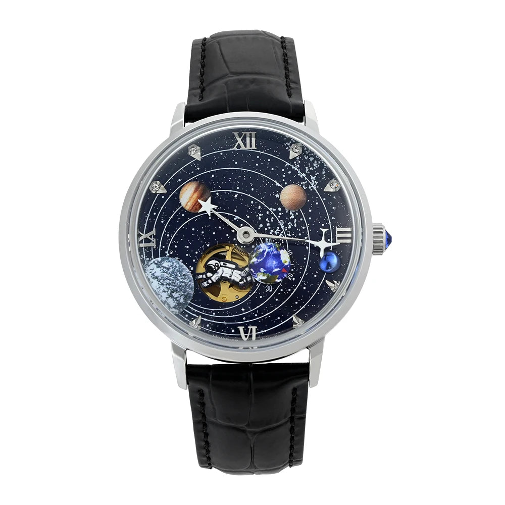 Space Explorer Galaxy Planet Automatic Mechanical Watch