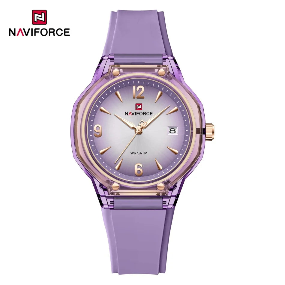 NAVIFORCE Montres de Luxe pour Femmes 2026 Montre-Bracelet à Quartz Tendance avec Calendrier Étanche Lumineuse