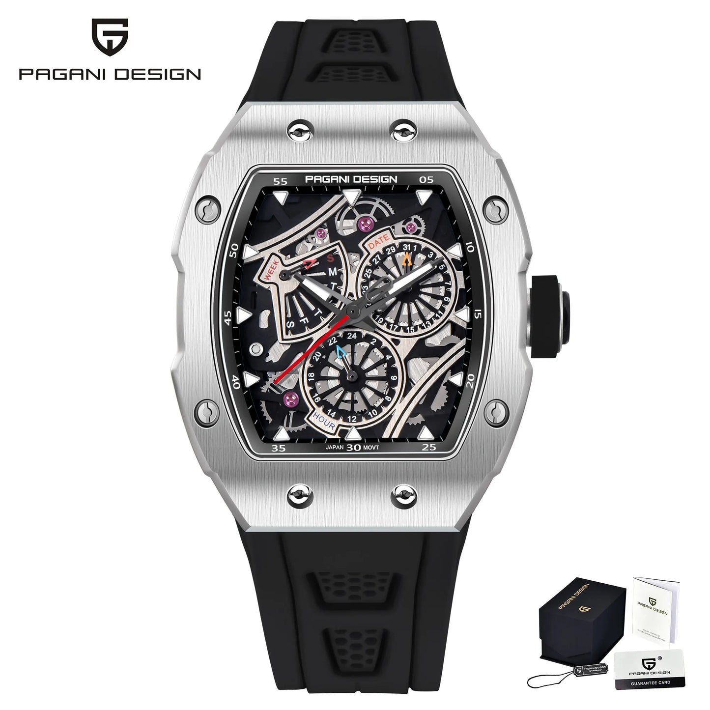 ChronoState Matrix X Square Skeleton Quartz Watch for Men