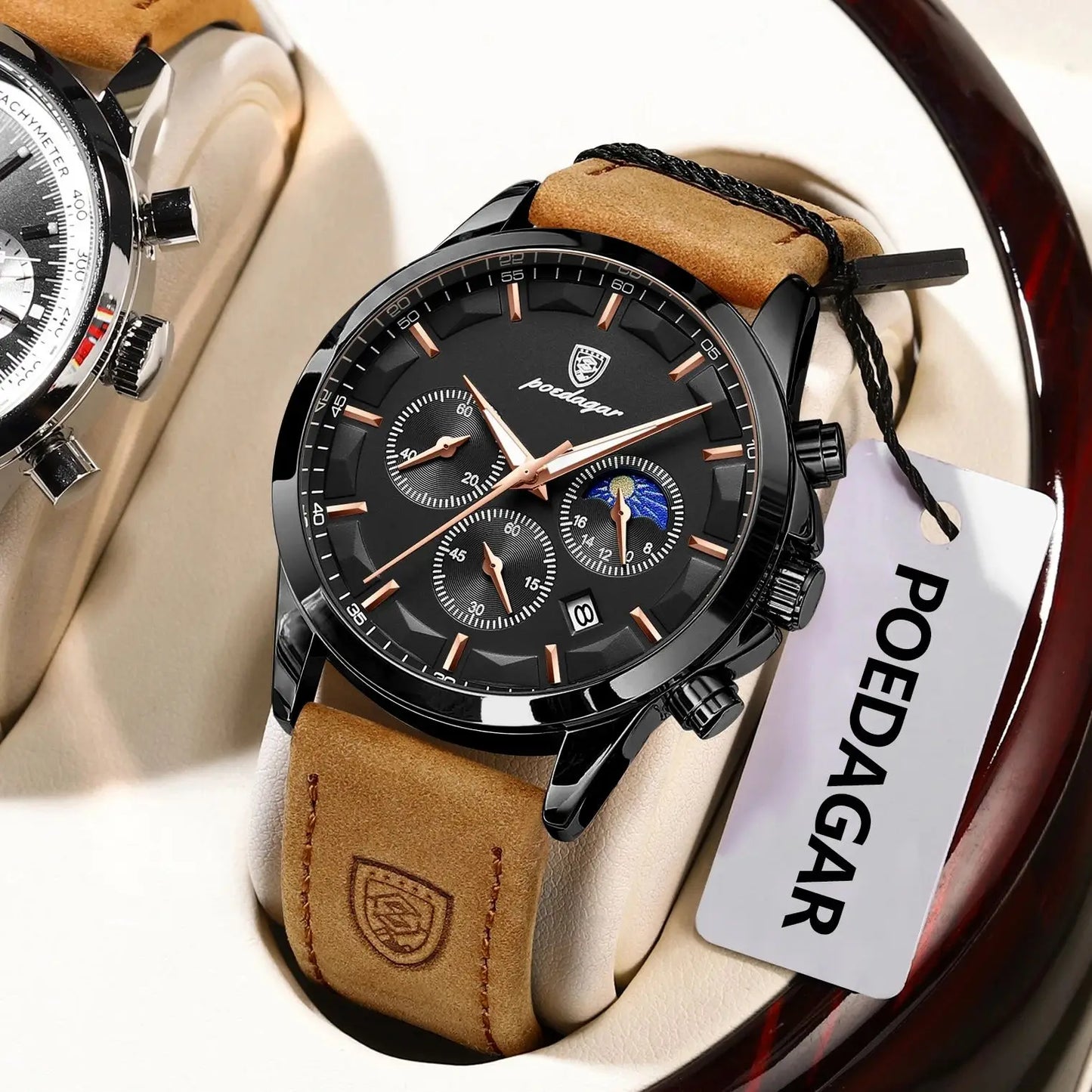 POEDAGAR Original Military Chronograph Date Watch