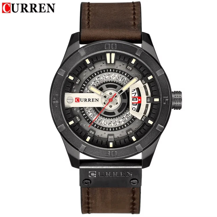 Marque de montres de luxe CURREN Montres de sport militaires pour hommes Montre à quartz pour hommes Décontractée en cuir Relogio Masculino