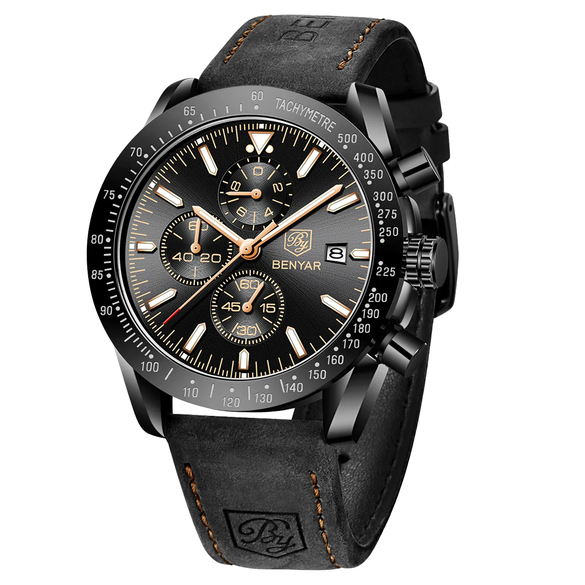 SAPPHERO Chronicle 5140 Classic Leather Strap Watch