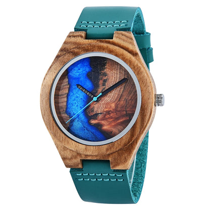 BOBO BIRD Universal Bamboo Wooden Leather Watch