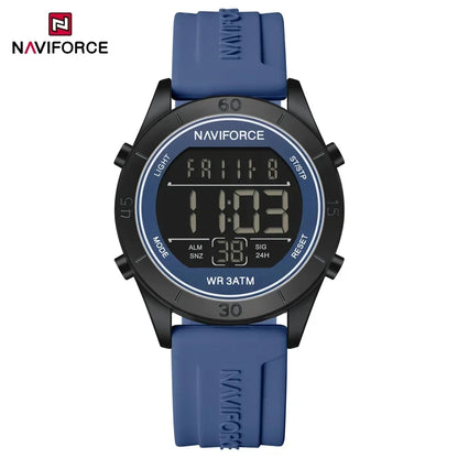 NAVIFORCE NF5054 Montre Sport Étanche LCD Numérique Jour et Date Bracelet Silicone Électronique