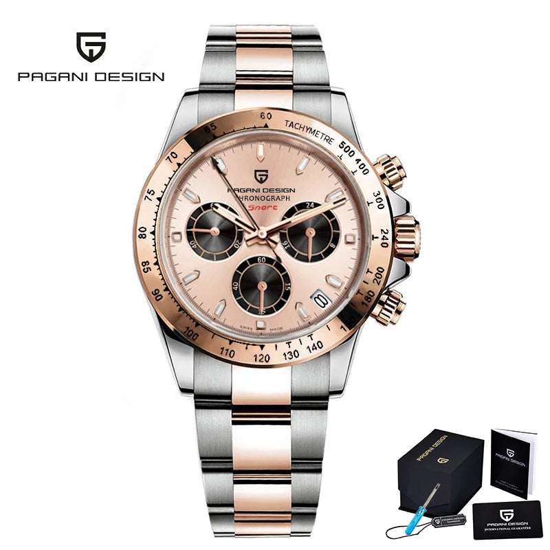 PAGANI DESIGN 2026 NOUVEAU 1664 Montre homme cadran météorite Montre de luxe en saphir à quartz pour hommes Chronographe sport pour hommes Reloj Hombre