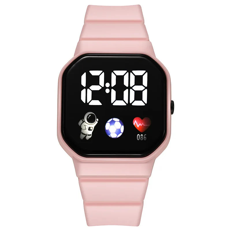Montre numérique LED 2026 pour enfants garçons Montres de sport étanches filles Montre numérique en silicone Montre électronique décontractée pour enfants Reloj