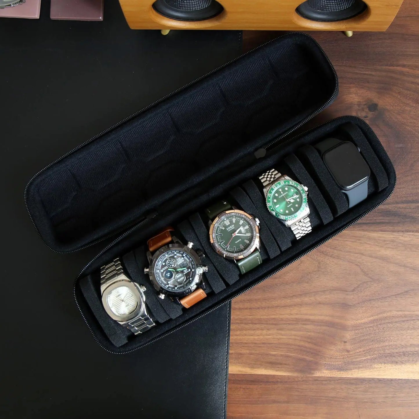 Organisateur de boîte de montres pour hommes ou femmes, étui de voyage portable pour montres, présentoir de montres pour montres-bracelets et montres connectées