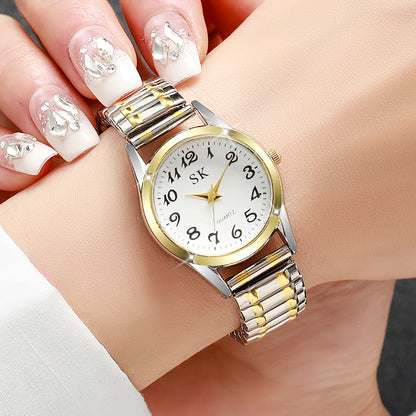 Montres Élégantes pour Femmes à Petit Cadran, Montre à Quartz Tendance avec Bracelet Élastique, Reloj Mujer (Sans Boîte)