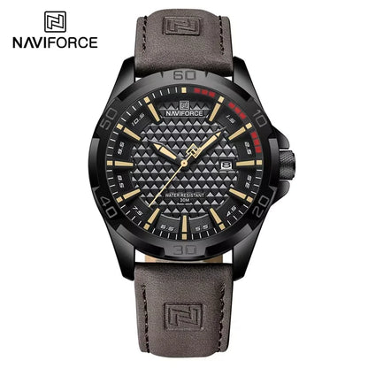 NAVIFORCE – Montres à Quartz Tendance pour Hommes, Bracelets en Cuir, Sport, Étanche, Calendrier, Horloge Relogio Masculino