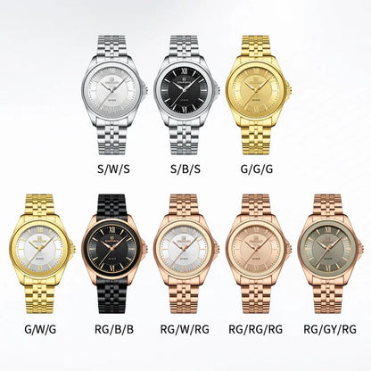 NAVIFORCE Ladies 3ATM Waterproof Quartz Watch Simple Fashion Stainless Steel Watchband Woman Quartz Watch Gifts For Women NF5067