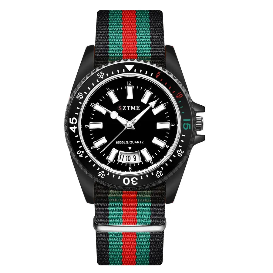 Nouvelle montre de calendrier à bracelet en nylon pour homme, luxueuse et simple montre à quartz de nuit pour hommes et femmes d'affaires