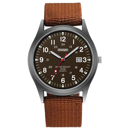 Men's analog watch with large dial and luminous hands