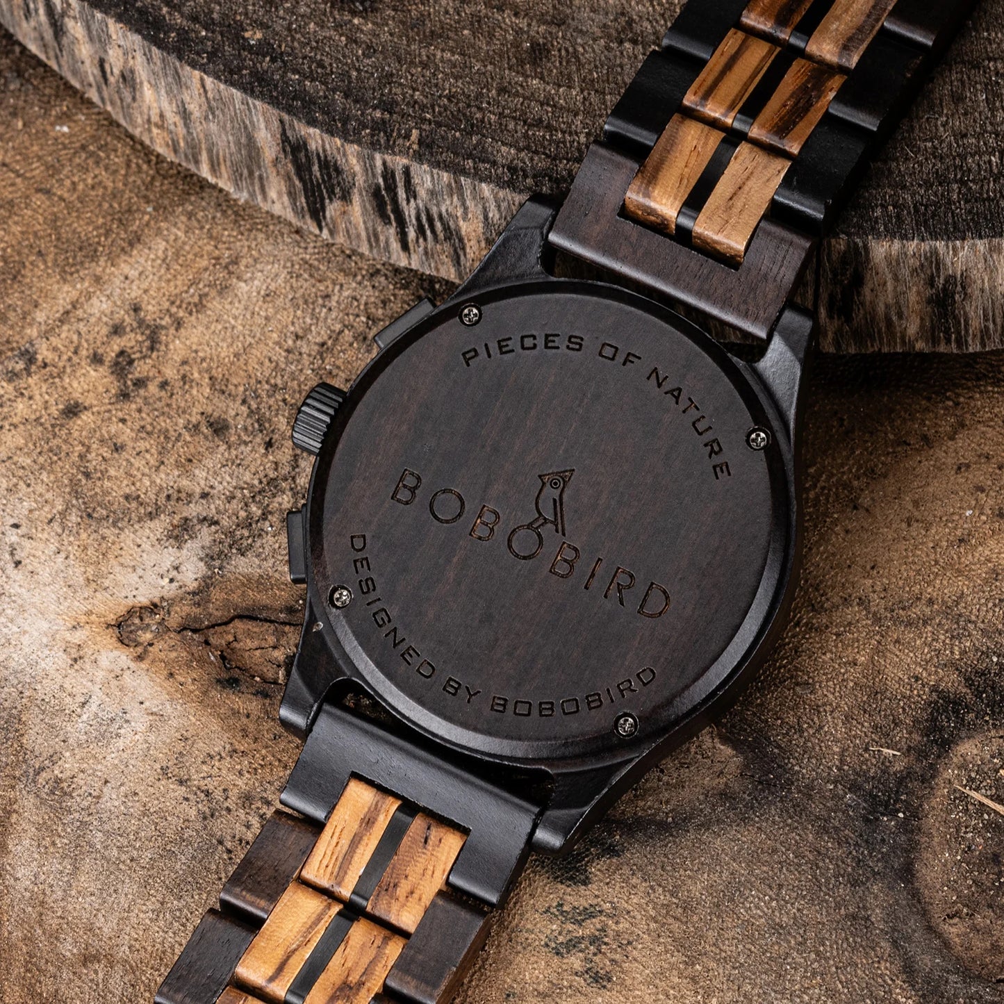 Montre en bois BOBO BIRD pour homme, Montre-bracelet vintage faite à la main, Nouvelle montre en quartz en bois élégante, Montre en bois naturelle unique et personnalisée