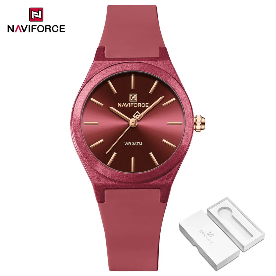 Montres NAVIFORCE NF5056 pour femmes, bracelet en silicone souple de haute qualité