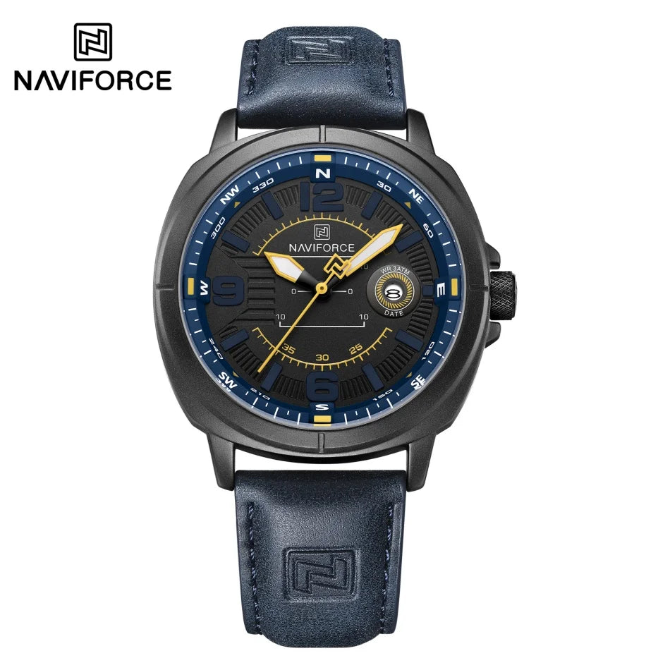 NAVIFORCE NF8078 PU Band Calendar Date Display Watch