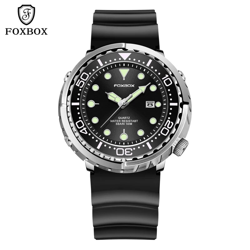 2026 LIGE Montres de mode pour hommes Foxbox Top Marque Luxe 5ATM Sports Étanche Montre Homme Quartz Date Horloge Lumineuse+Boîte