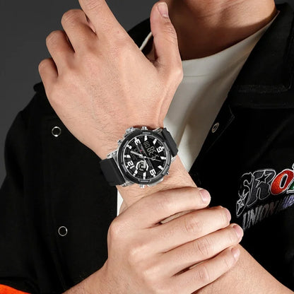 NAVIFORCE 2026 Montre homme nouvelle 5ATM étanche Double affichage Chronographe Réveil Montre-bracelet Montres tendance pour homme NF7130