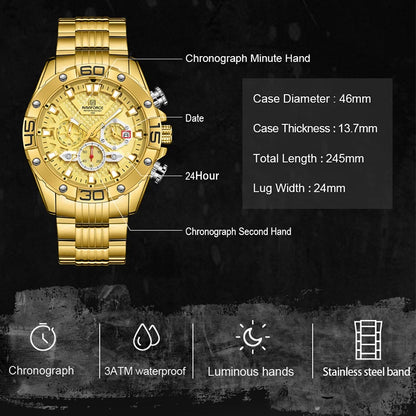 Nouvelle Montre NAVIFORCE Pour Homme Luxe Original Classique Quartz Chronographe Sport Étanche Montre-Bracelet Homme Livraison Gratuite