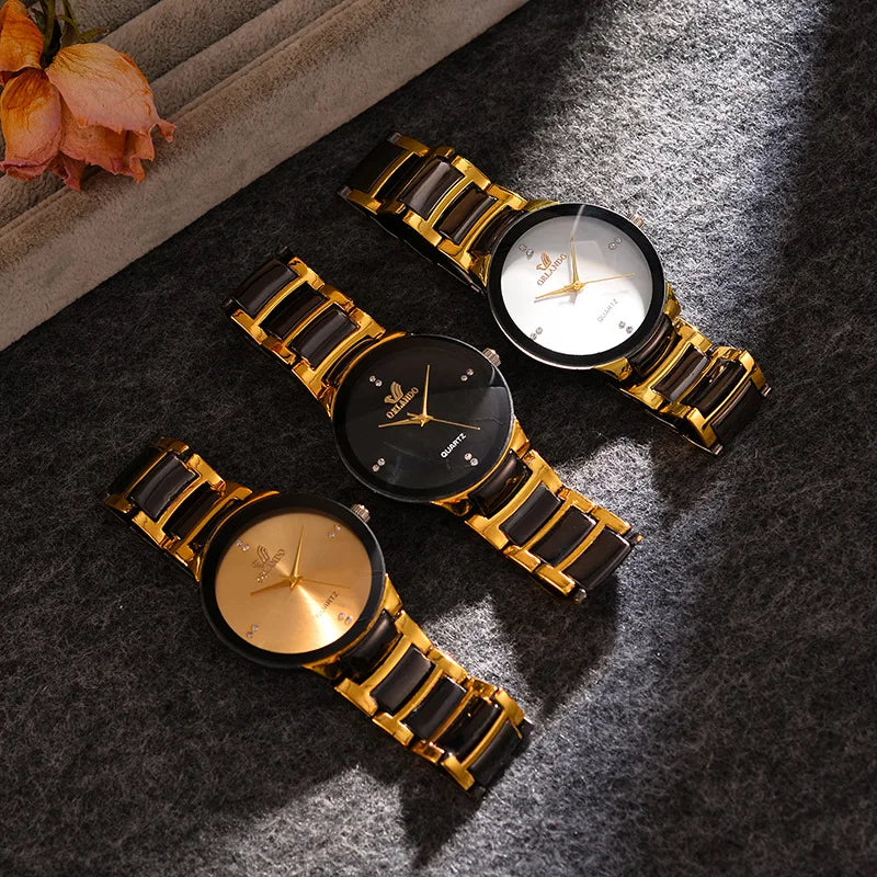 ORLANDO Montres Homme Luxe Nouvel Arrivé Or Noir Cool Quartz Acier Montre-bracelet Exquis Masculino Relogio Horloge Tendance