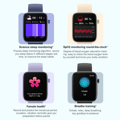 COLMI P71 Montre connectée avec appels vocaux, surveillance de la santé, étanchéité IP68, notifications intelligentes, assistant vocal pour hommes et femmes