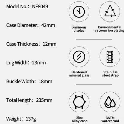NAVIFORCE Montres Homme Quartz Tendance Affaires Classique Étanche Bracelet Acier Inoxydable Montre-bracelet Nouvelle horloge Homme en 2024