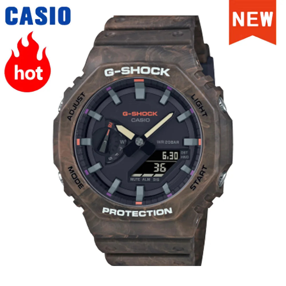 Montre homme Casio GA-2100 série 2026 Flame Inside, montre tendance sport multifonction mode antichoc à disque de couleur G-SHOCK