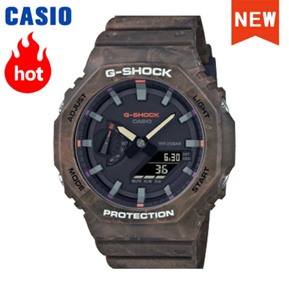 Montre homme Casio GA-2100 série 2026 Flame Inside, montre tendance sport multifonction mode antichoc à disque de couleur G-SHOCK