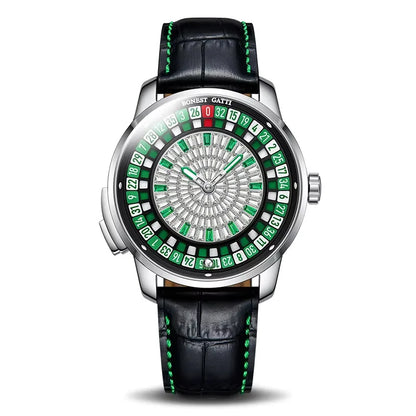 BONEST GATTI Men Automatic Watches European Button Roulette Fun Game Sapphire Glass Mechanical Watch Diamond Dial Men's Watch
