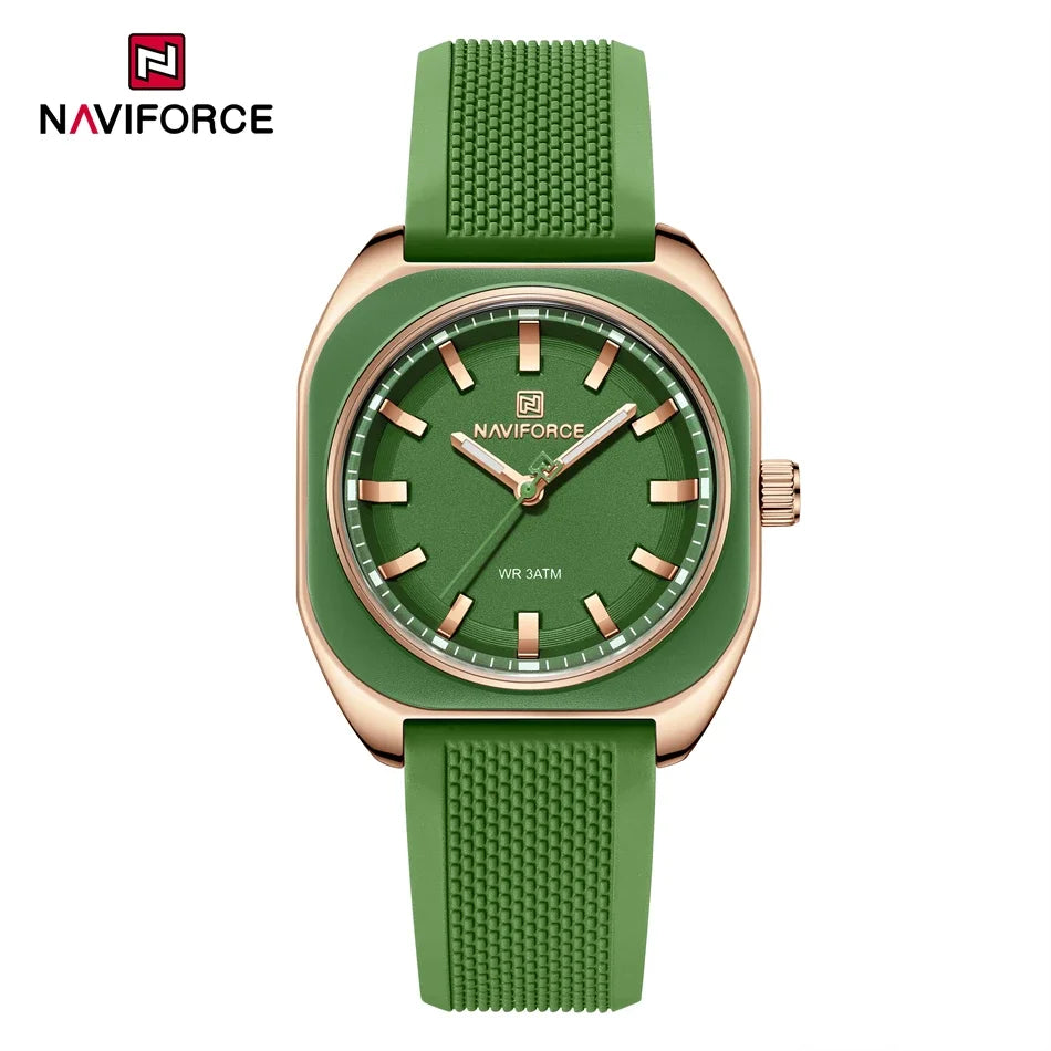 NAVIFORCE – Montre à quartz décontractée et élégante pour femme, bracelet en silicone, cadeau pour femme, montre-bracelet décontractée, Relogio Feminino