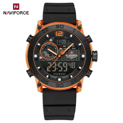NAVIFORCE Nouvelle Montre-bracelet de Sport Multifonctionnelle pour Hommes, Légère, à Quartz, avec Chronomètre, Double Affichage de l'Heure et Lumière Nocturne, pour Garçons