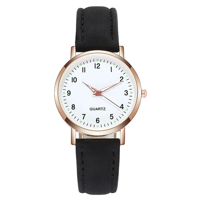 Montres Femme Tendance Décontractées Cadran Arabe Dames Bracelet Cuir Montre à Quartz Reloj Mujer Cadeau Fille