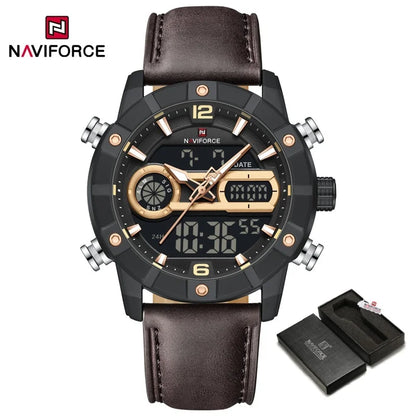NAVIFORCE NF9263 Chronograph Genuine Leather Strap Watch