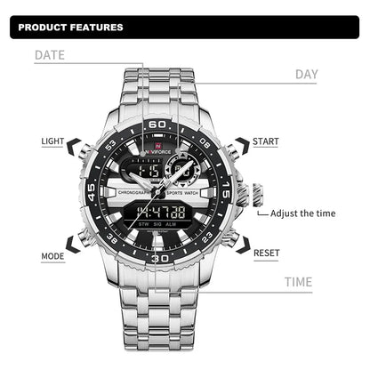 NAVIFORCE NF9234 Analog Digital Dual Time Watch