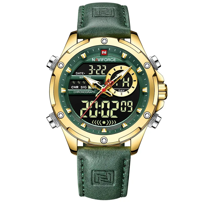 NAVIFORCE NF9208 Digital Men Military Watch Waterproof Wristwatch LED Quartz Clock Sport Big Watches