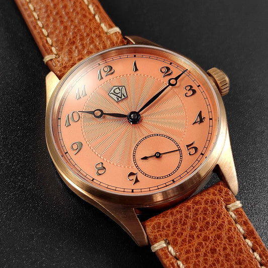 ChronoState Seagull ST3621 – 40.5MM Bronze Mechanical Watch | Guilloché Dial Blue Needle Timepiece