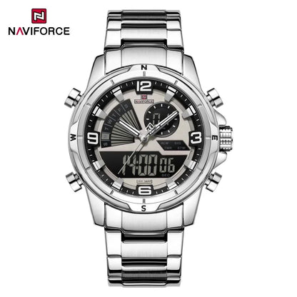 NAVIFORCE Montres de Luxe Militaires pour Hommes Chronographe Mode Alarme Montres-bracelets à Quartz pour Hommes Sports Calendrier Mensuel Étanche Cadeau