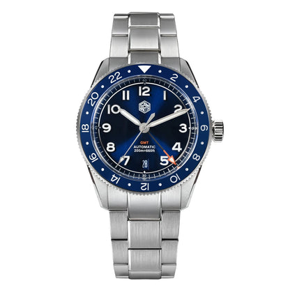 San Martin SN0140W NH34 GMT Automatic Sapphire Watch