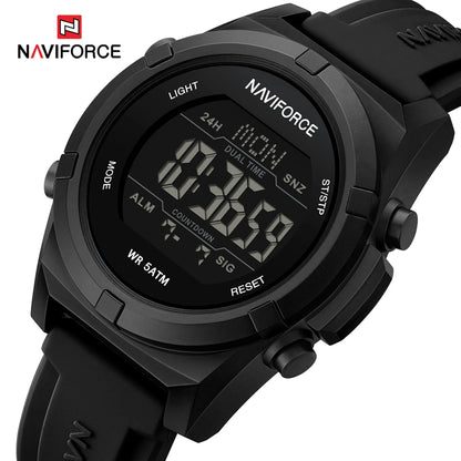 NAVIFORCE – Montre de sport numérique militaire de luxe pour homme, étanche, bracelet en silicone, Relogios Masculino