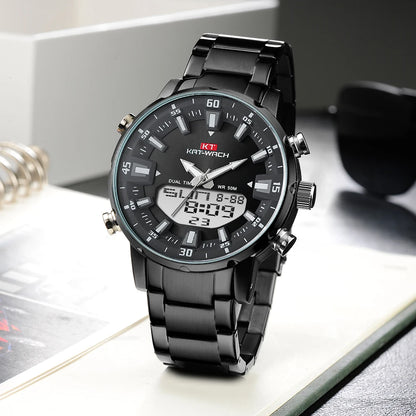 KAT-WACH KT 1815 Dual Display Alloy Case Watch