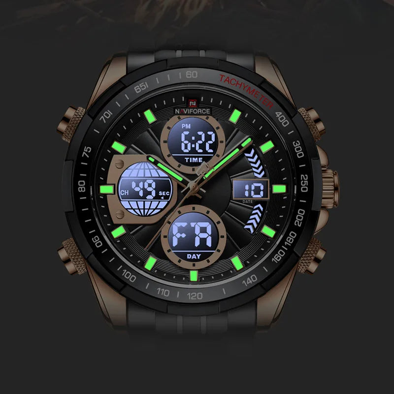 NAVIFORCE NF9197 Analog Digital Chronograph Calendar Watch