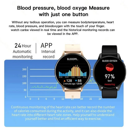 LIGE Nouvelle Montre Connectée 2025 Charge Sans Fil Smartwatch Appels Bluetooth Montres Hommes Femmes Bracelet Connecté Cadran Personnalisé +Boîte