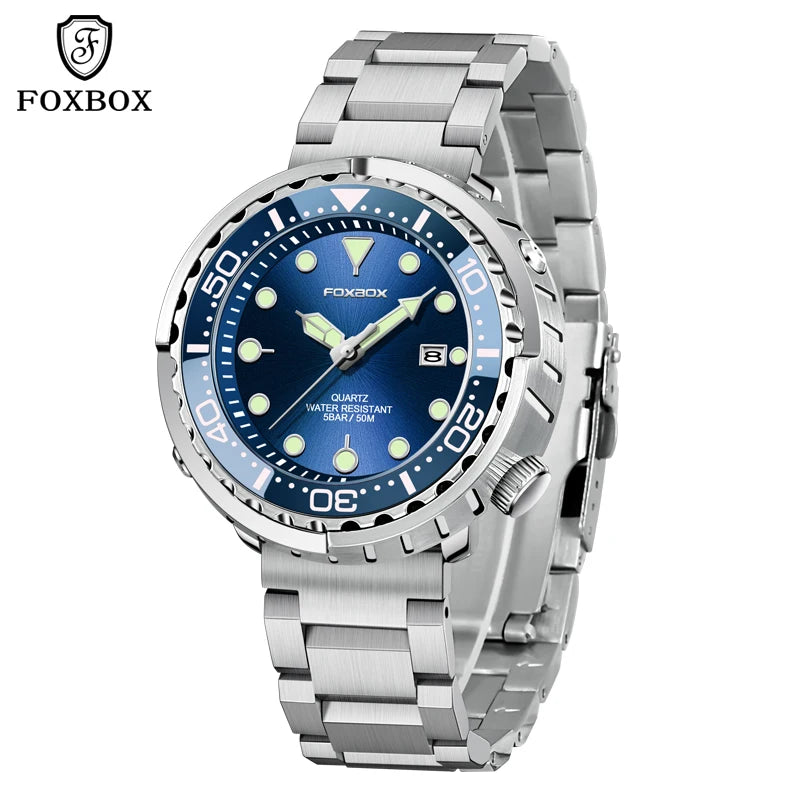 2026 LIGE Montres de mode pour hommes Foxbox Top Marque Luxe 5ATM Sports Étanche Montre Homme Quartz Date Horloge Lumineuse+Boîte