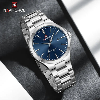 NAVIFORCE NF9214 Montres pour hommes tendance au design original en acier inoxydable, calendrier simple, étanche, Relogio Masculino