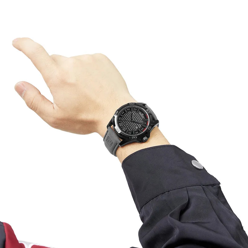 Montre à quartz pour hommes NAVIFORCE de grande marque, Sportive, antichoc, étanche, en cuir, masculine, mode de luxe, décontractée avec calendrier